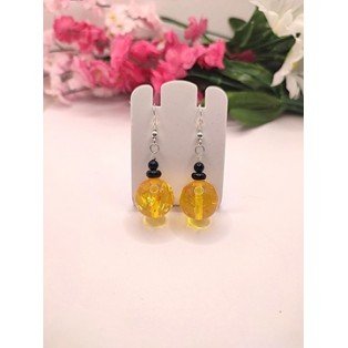 Amber & Onyx Earrings